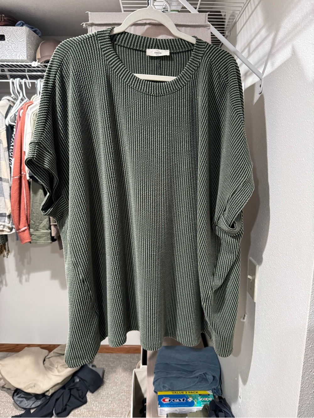 entro Olive Green Ribbed shirt